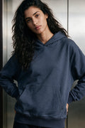 Structured Oversized Hoodie / MELANGE NAVY HOODIE ATTIR-WOMEN