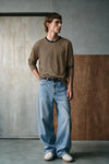 Long Sleeves Striped T-shirt / BLACK & BROWN TEE ATTIR-MEN