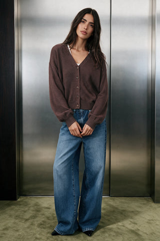 Everyday V-Neck Cardigan / MOCHA