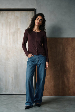 Ribbed Button Up Top TOP ATTIR-WOMEN