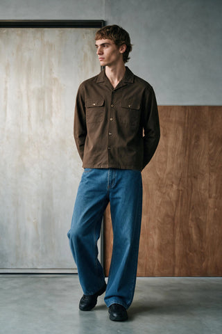 Camp Collar Twill Shacket OVERSHIRT ATTIR-MEN