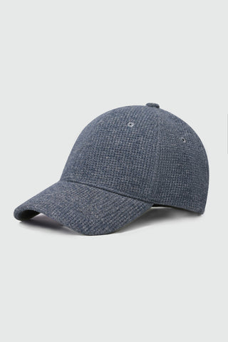 Melange Effect Baseball Cap in Navy CAP ATTIR-UNISEX
