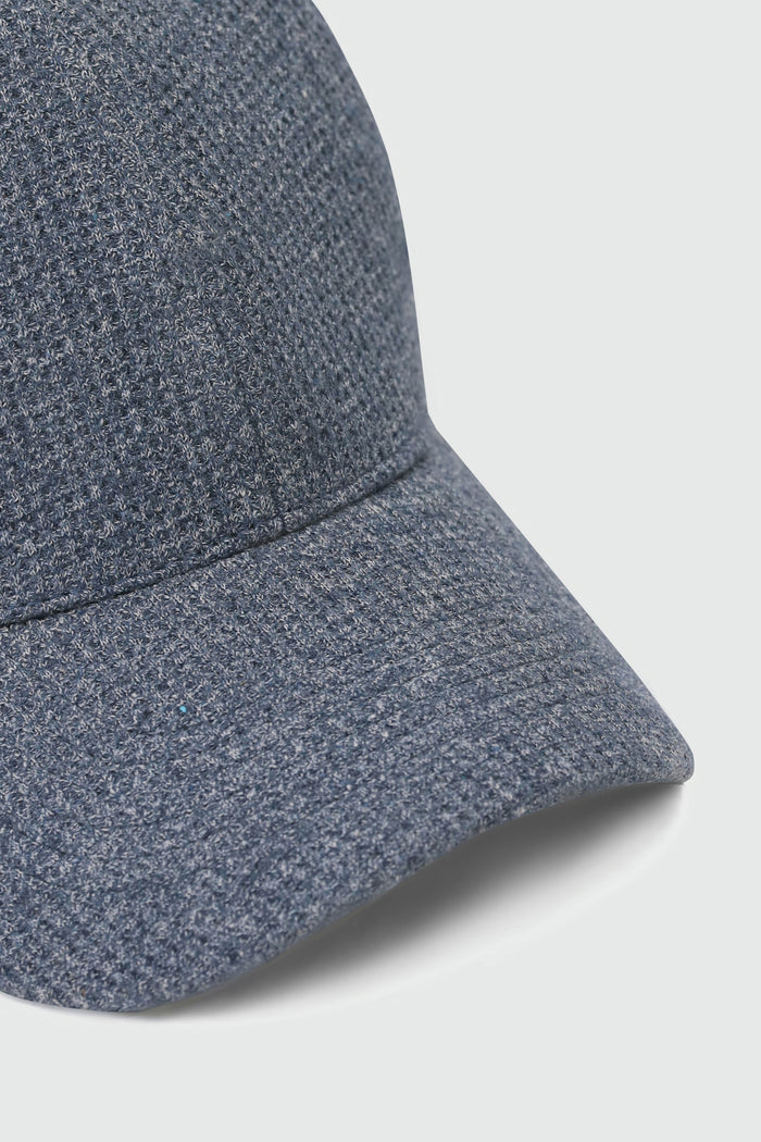 Melange Effect Baseball Cap in Navy