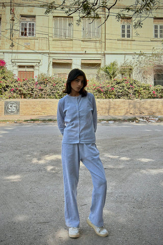Stretchy Co-ord Set in Grey Marl