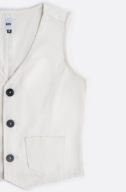 Cotton Vest in Cream