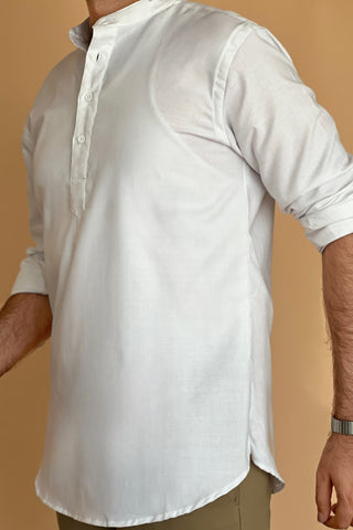 Stand-up Collar Shirt in White