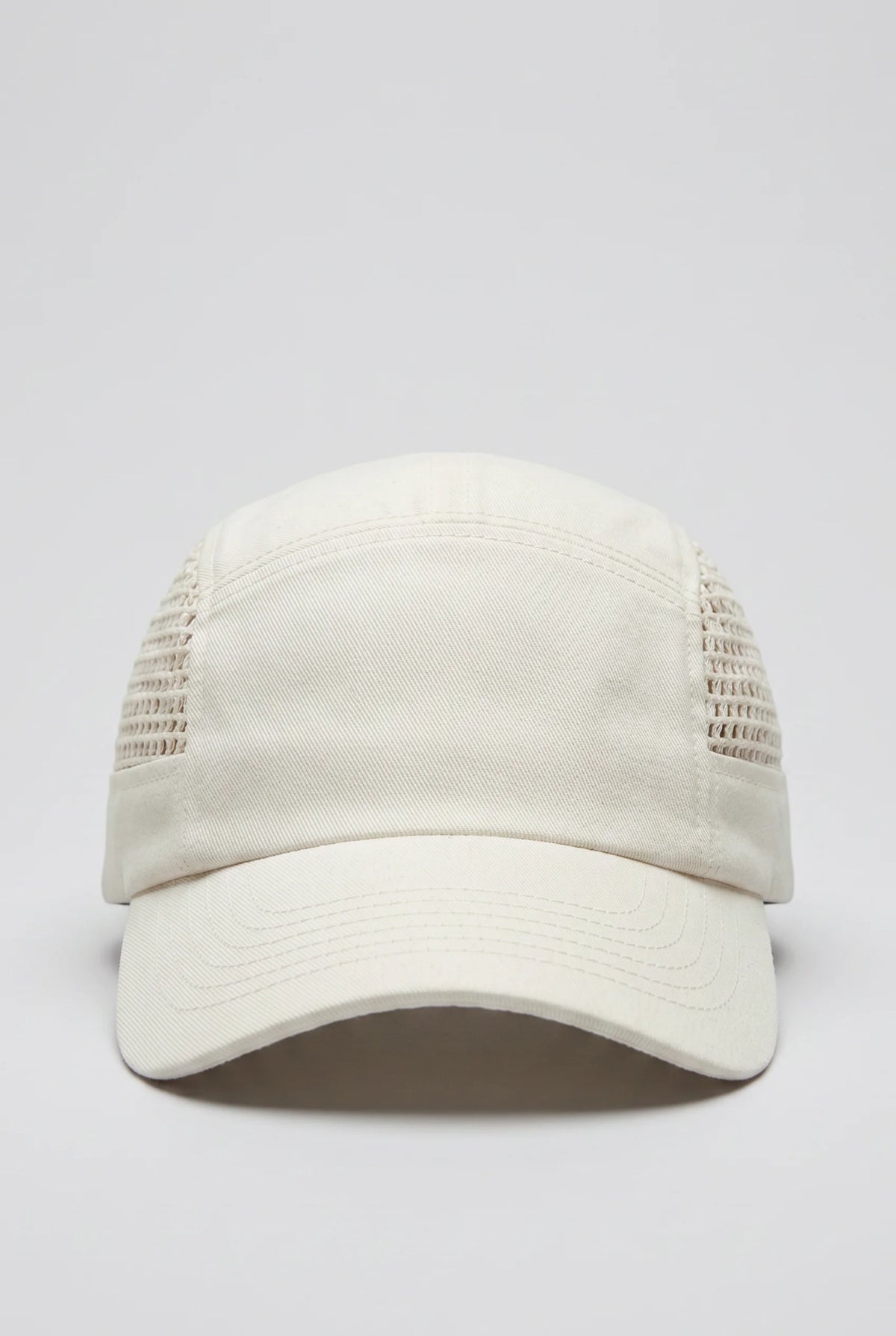 Crochet Panel Baseball Cap in Cream CAP ATTIR-UNISEX