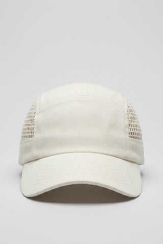 Crochet Panel Baseball Cap in Cream
