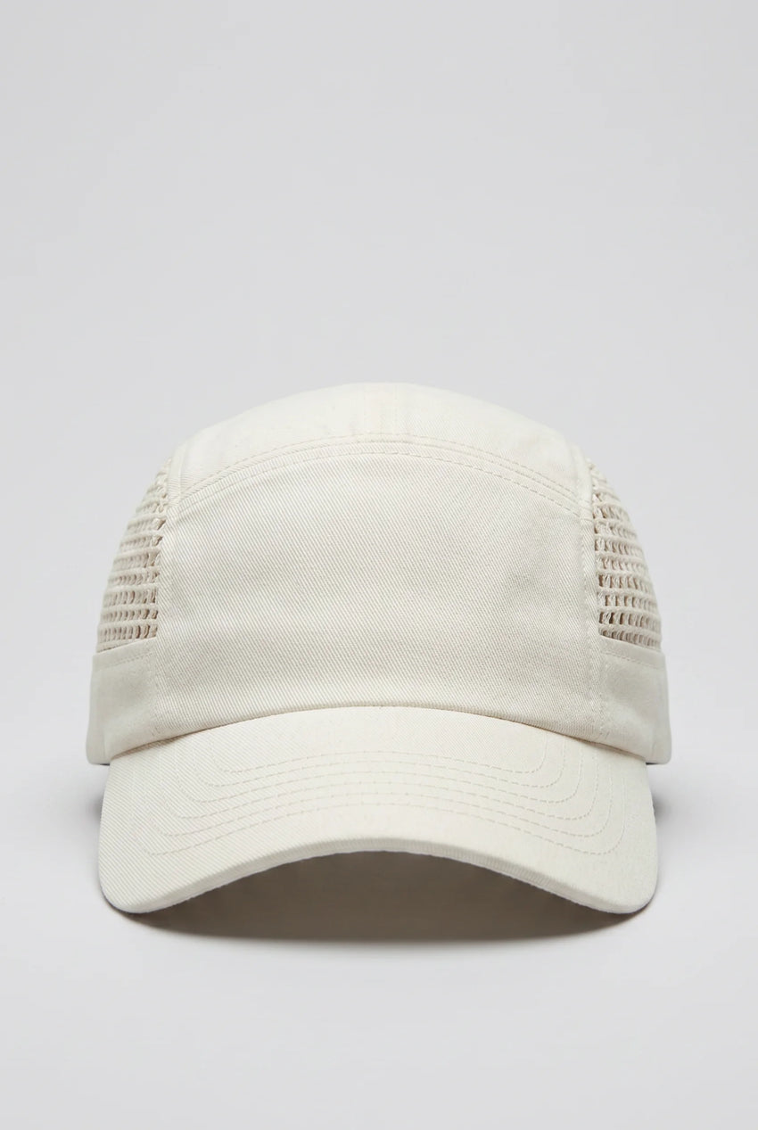 Crochet Panel Baseball Cap in Cream CAP ATTIR-UNISEX