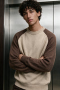 Raglan Knit Sweater / BROWN & KHAKI SWEATER ATTIR-UNISEX
