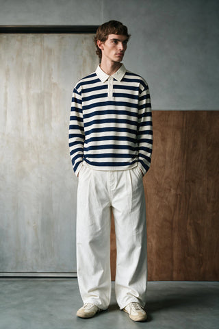 Striped Polo Shirt with Contrast Detail RUGBYPOLO ATTIR-UNISEX