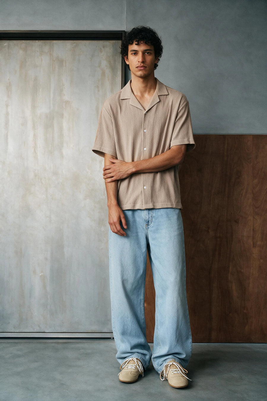 Smock Camp Collar Shirt /  PINK