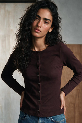 Ribbed Button Up Top TOP ATTIR-WOMEN