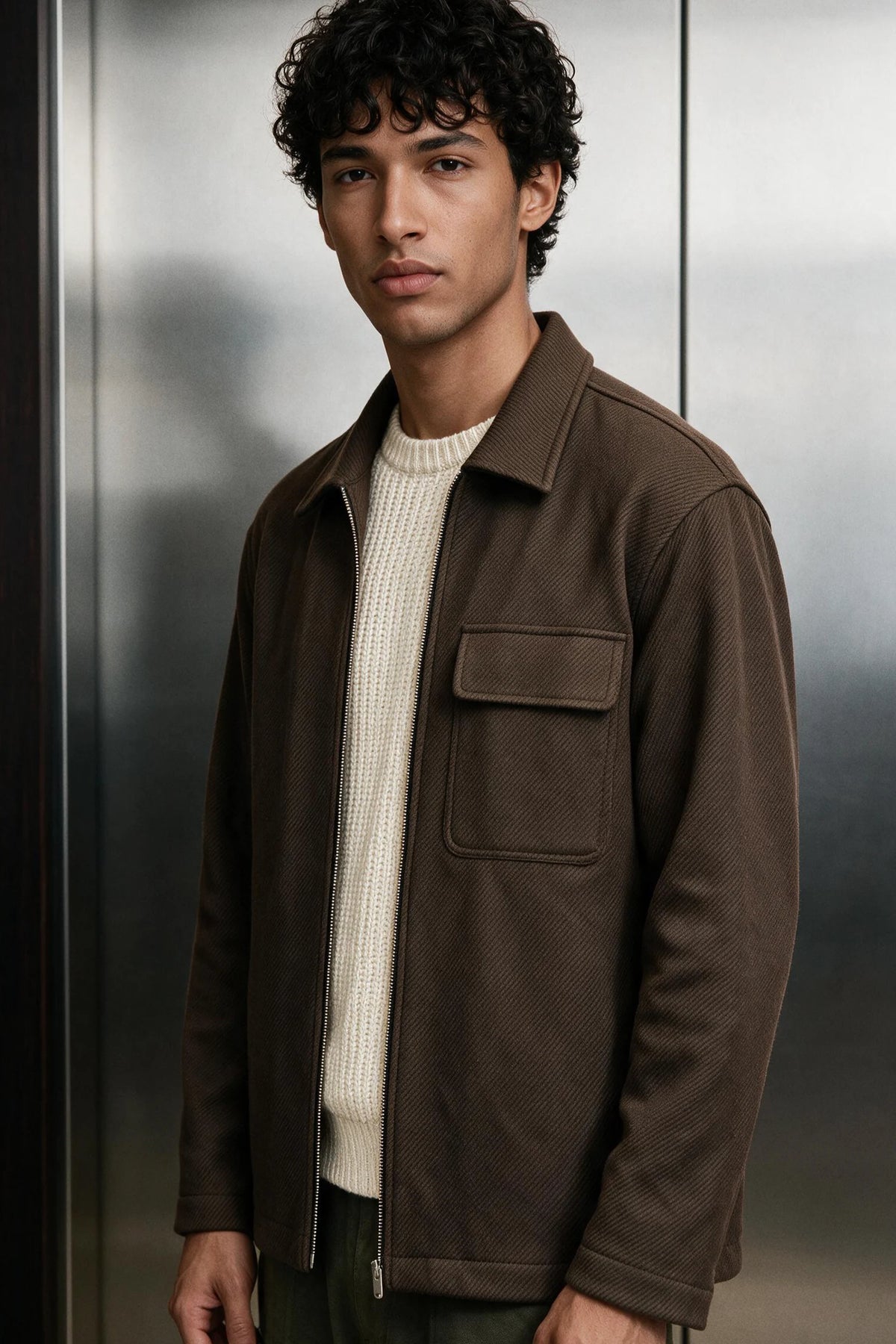 Twill Weave Wool Jacket / BROWN JACKET ATTIR-MEN