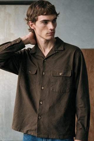 Camp Collar Twill Shacket OVERSHIRT ATTIR-MEN