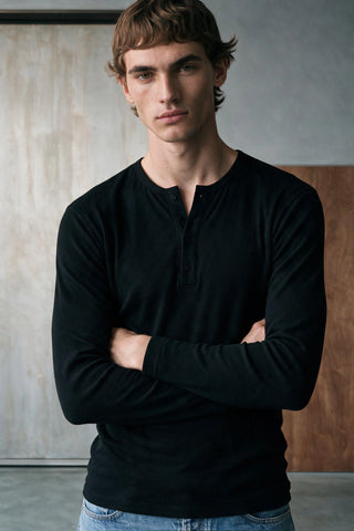 Rib-Knit Henley T-shirt HENLEY ATTIR-MEN
