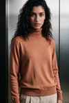 Knitted Turtleneck Sweater / RUST ORANGE SWEATER ATTIR-WOMEN