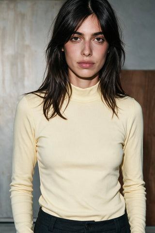 Rib-Knit Mock Neck Top MOCKNECK ATTIR-WOMEN
