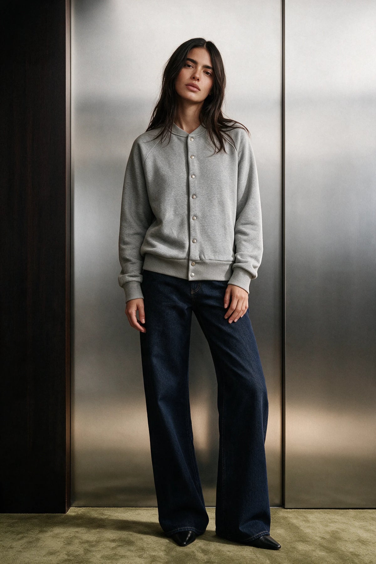 Structured Fleece Button-Up Jacket / HEATHER GREY JACKET ATTIR-UNISEX
