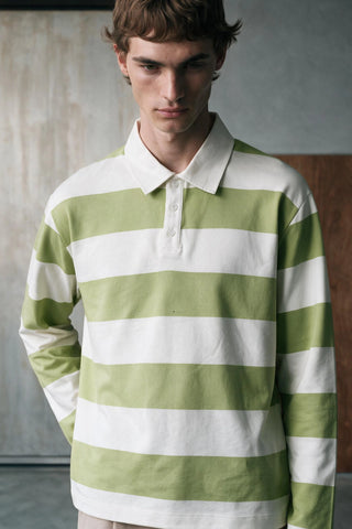 Striped Polo Shirt with Contrast Detail RUGBYPOLO ATTIR-UNISEX