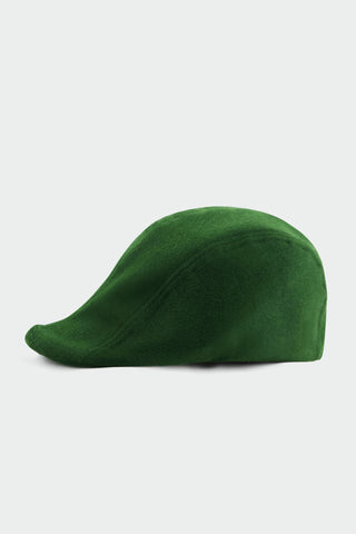 Fuzzy Wool Flat Cap in Green