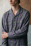 Camp Collar Flannel Weave Shacket / GREY OVERSHIRT ATTIR-MEN