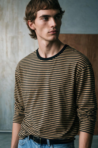 Long Sleeves Striped T-shirt TEE ATTIR-MEN