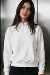 Q-Zip Mock Neck Jumper / WHITE SWEATSHIRT ATTIR-WOMEN