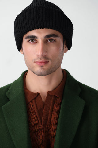 Wool Long Coat in Majesty Green