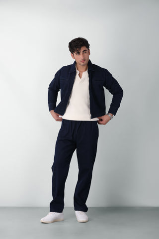 Zip-up Short Jacket in Denim