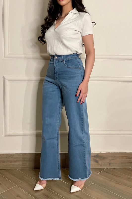 Culottes Jean in Ice Blue