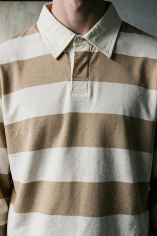 Striped-knit Polo Shirt with Contrast Collar RUGBYPOLO ATTIR-MEN