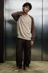 Raglan Knit Sweater / BROWN & KHAKI SWEATER ATTIR-UNISEX