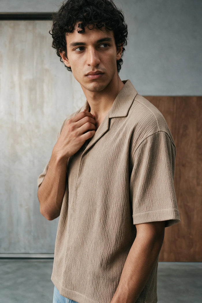 Smock Camp Collar Shirt /  PINK