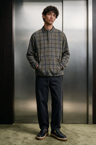 Flannel Mock Neck / GREEN FLANNEL MOCKNECK ATTIR-MEN