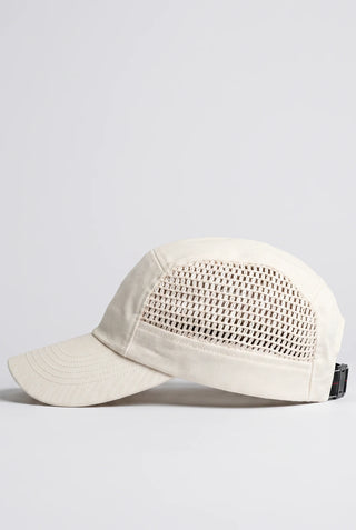 Crochet Panel Baseball Cap in Cream