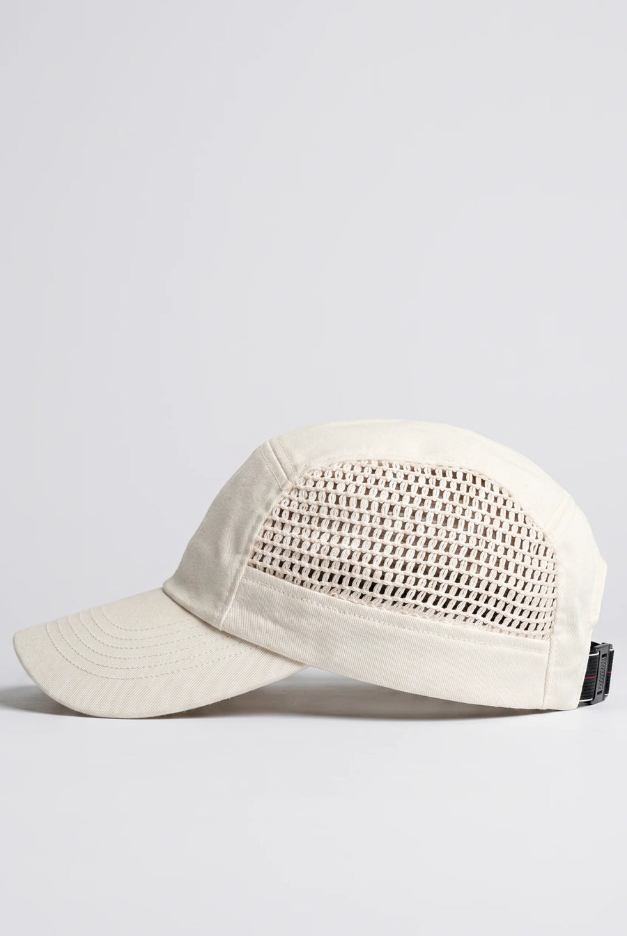 Crochet Panel Baseball Cap in Cream