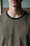 Long Sleeves Striped T-shirt / BLACK & BROWN TEE ATTIR-MEN