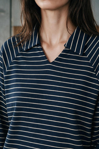 Long Sleeves Striped Polo Top POLO ATTIR-WOMEN