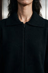 Zip Up Knitted Jumper / BLACK SWEATER ATTIR-WOMEN