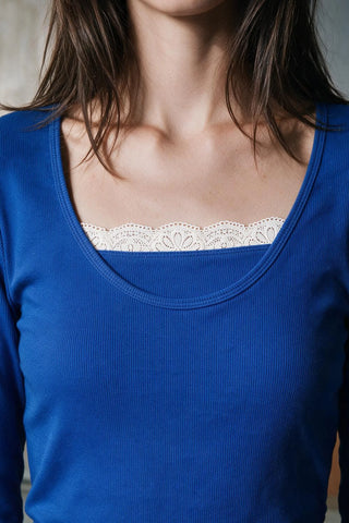 Lace-detail Top TOP ATTIR-WOMEN