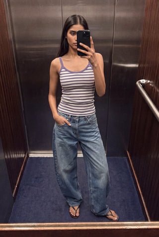 Striped Sleeveless Top in Mauve