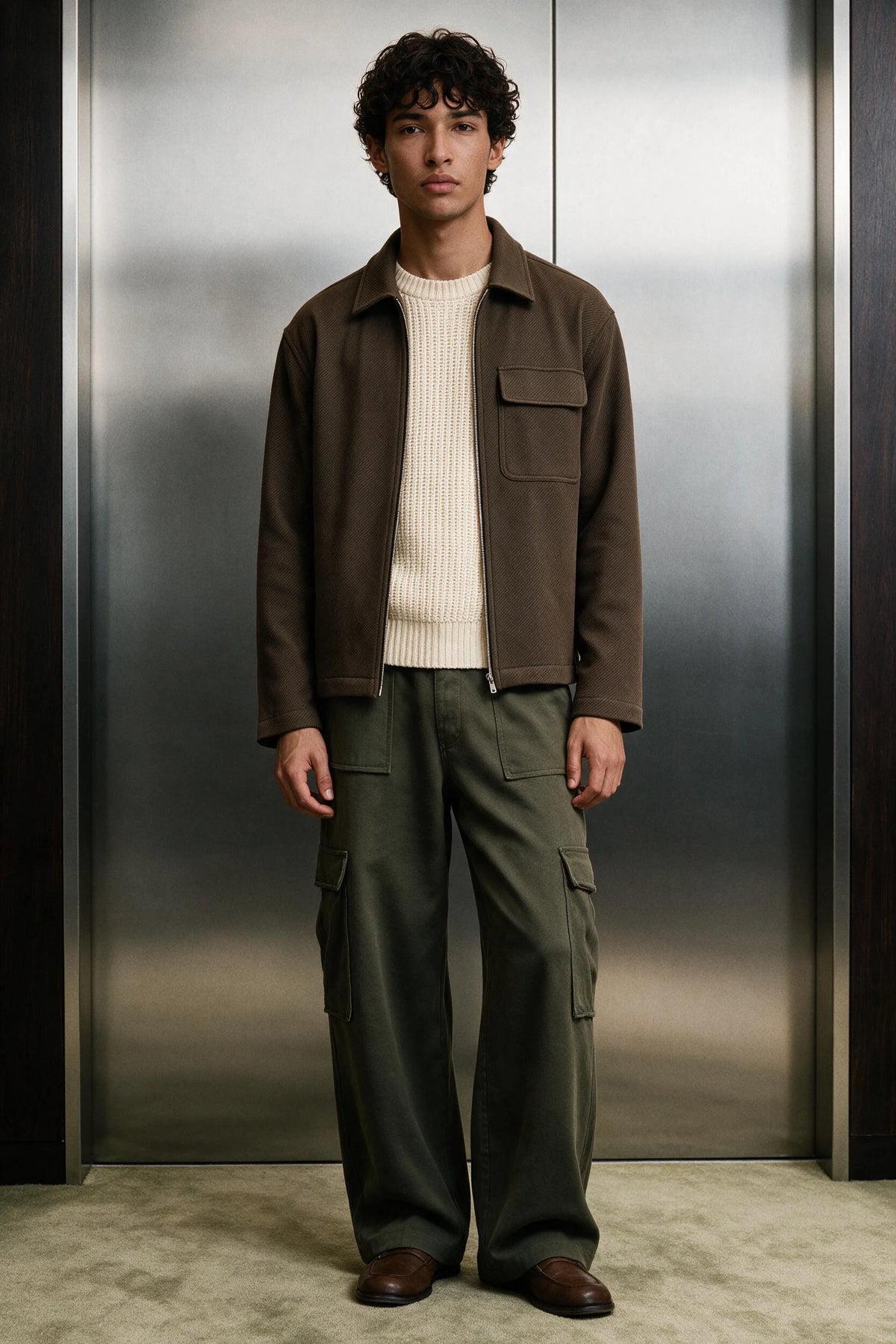 Twill Weave Wool Jacket / BROWN JACKET ATTIR-MEN