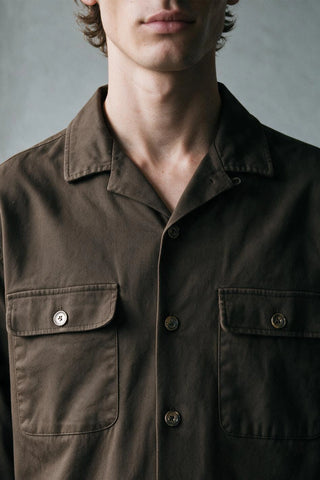 Camp Collar Twill Shacket OVERSHIRT ATTIR-MEN