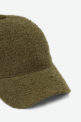 Teddy Fur Baseball Cap in Olive CAP ATTIR-UNISEX