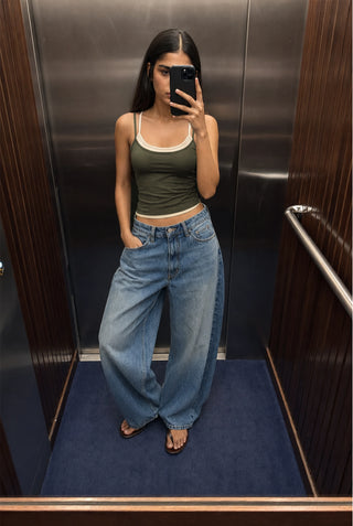 Double Layer Top in Olive