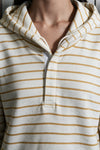 Striped Pullover Hoodie / MUSTARD HOODIE ATTIR-WOMEN