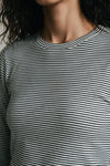 Striped Long Sleeves Top / BLACK & WHITE TEE ATTIR-WOMEN