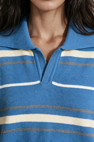 Knitted Polo Jumper / SKY BLUE