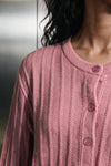Puff Sleeve Brushed Cardigan / PINK SWEATER ATTIR-WOMEN